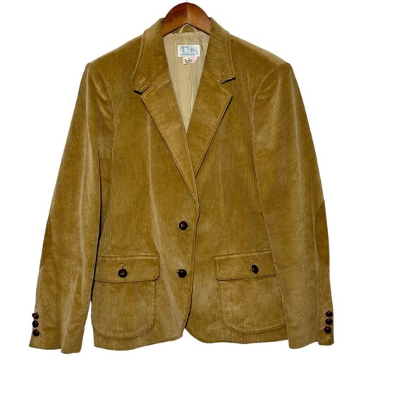 Vintage Camel Brown Tailored Blazer Preppy Western Indie Academia Suede Size 18 - Picture 1 of 8